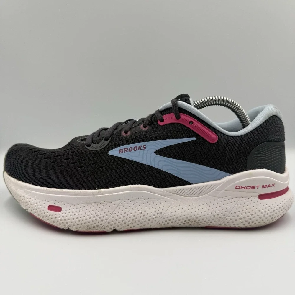 Brooks Ghost Max Women's Size 10.5 Black‎ Blue White Running Shoes Sneakers
